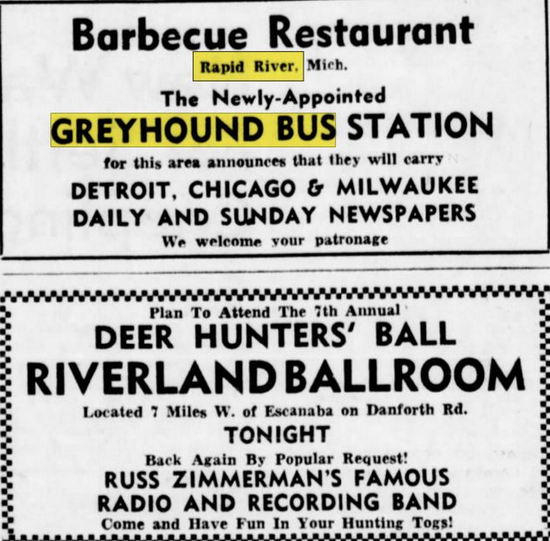 Hi-Ways Motel and Bar-B-Que Restaurant - Nov 1959 Ad (newer photo)